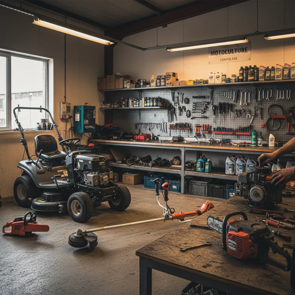 Full maintenance of outdoor power equipment in workshop in Suris
